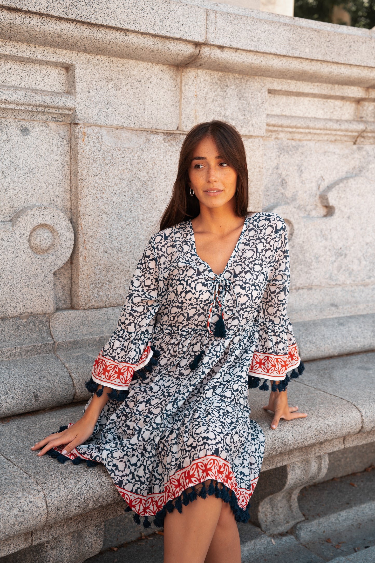 Geriba: Navy Red Vestido 55206- Paquete de 4 (17€/Cada Unidad)